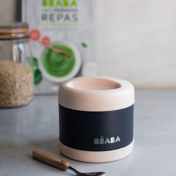 Béaba Rozsdamentes acél Tároló doboz - 500 ml - Halvány rózsaszín - Sötétkék