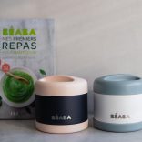 Béaba Rozsdamentes acél Tároló doboz - 500 ml - Halvány rózsaszín - Sötétkék