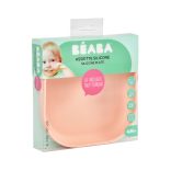 Béaba Szilikon öntapadó tányér - Világosrózsaszín