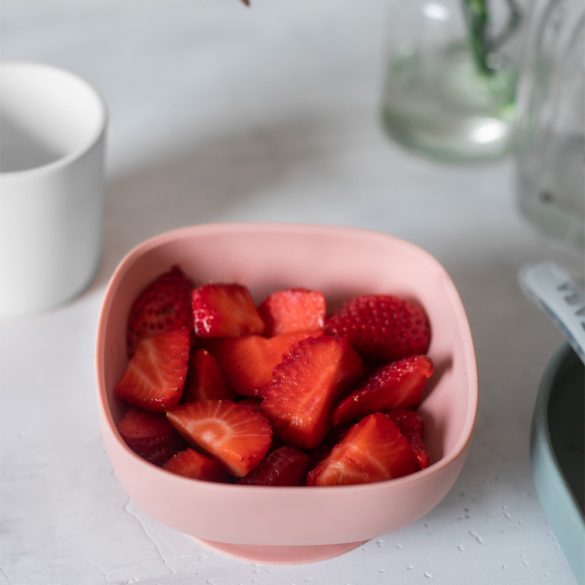 Szilikon öntapadó mélytányér - Rózsaszín