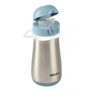 Béaba Rozsdamentes Acél Kulacs  Fogantyúval - 350 ml - Viharkék
