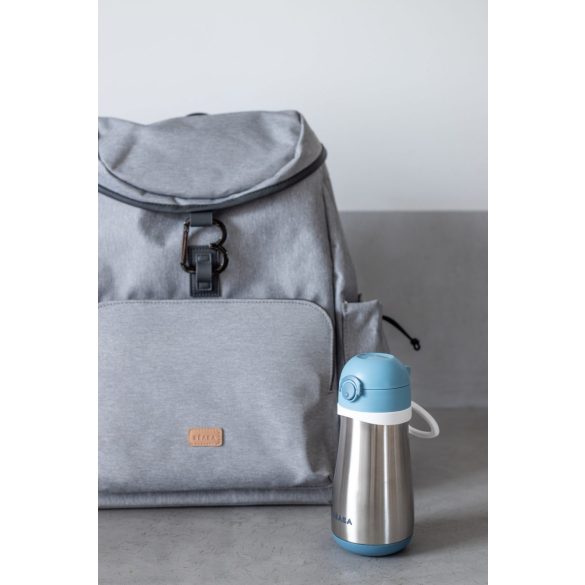 Béaba Rozsdamentes Acél Kulacs  Fogantyúval - 350 ml - Viharkék