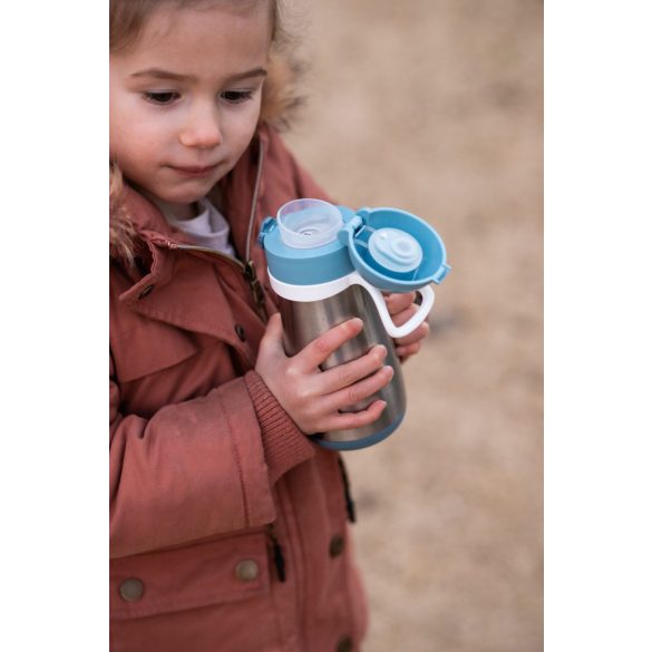 Béaba Rozsdamentes Acél Kulacs  Fogantyúval - 350 ml - Viharkék
