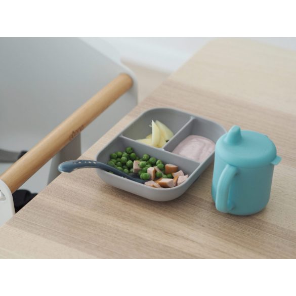 Béaba Szilikon tanuló étkészlet + pohár - Kék