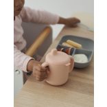 Béaba Szilikon tanuló étkészlet + pohár - Rózsaszín