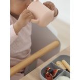 Béaba Szilikon tanuló étkészlet + pohár - Rózsaszín