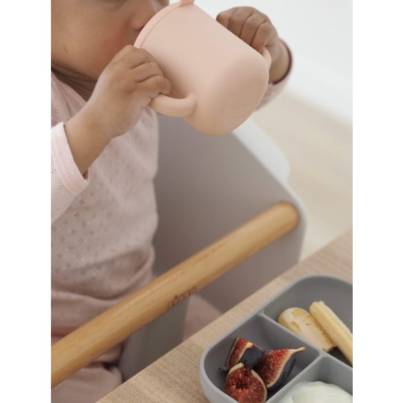 Béaba Szilikon tanuló étkészlet + pohár - Rózsaszín