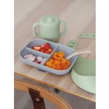 Béaba Szilikon tanuló étkészlet - Zsályazöld