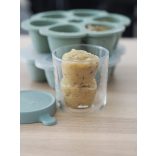 Béaba Szilikon multifunkciós bébiétel tároló - 6 x 90 ml - Zsálya zöld