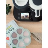 Béaba Szilikon multifunkciós bébiétel tároló - 6 x 90 ml - Zsálya zöld