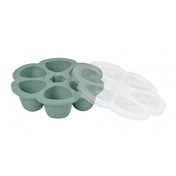 Béaba Szilikon multifunkciós bébiétel tároló - 6 x 150 ml - Zsálya zöld