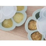 Béaba Szilikon multifunkciós bébiétel tároló - 6 x 150 ml - Zsálya zöld