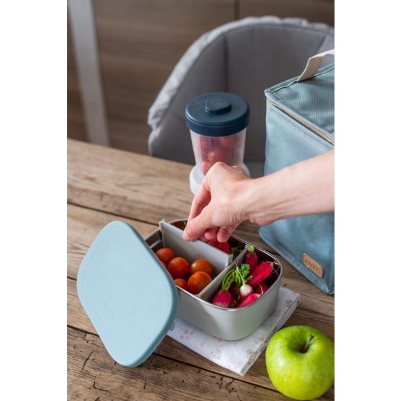 Béaba Rozsdamentes acél Uzsonnás doboz - Kék/Szürke