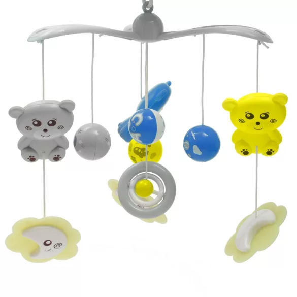 Baby Mix zenélő forgó  éjszakai fénnyel-Szürke