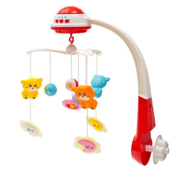 Baby Mix zenélő forgó  éjszakai fénnyel-Piros