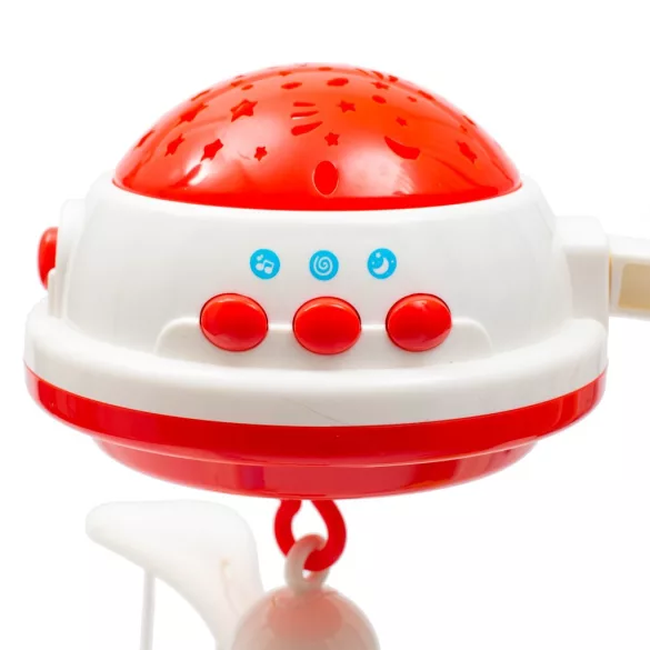 Baby Mix zenélő forgó  éjszakai fénnyel-Piros