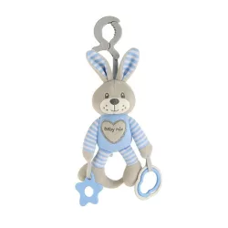 Baby Mix plüss rezgő játék nyúl-kék