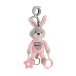 Baby Mix plüss rezgő játék nyúl-rózsaszín