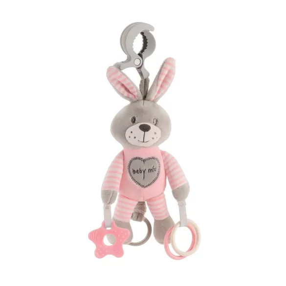 Baby Mix plüss rezgő játék nyúl-rózsaszín