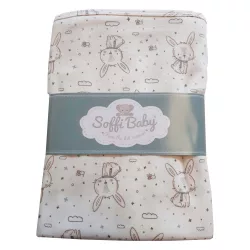 Soffi Baby takaró pamut dupla nyuszik barna 80x100cm