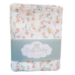 Soffi Baby takaró muszlin dupla virágmintás 70x90cm