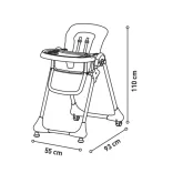 Wheels etetőszék duplatálcás 2-keréken 6hó - 3 év, max. 15 kg-ig