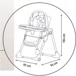 Manet etetőszék duplatálcás 6-36 hó kétkerekű, 15 kg-ig