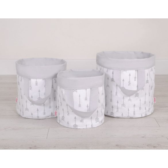 Prémium Kifordítható Játéktároló - L - Szürke - Szürke nyilak