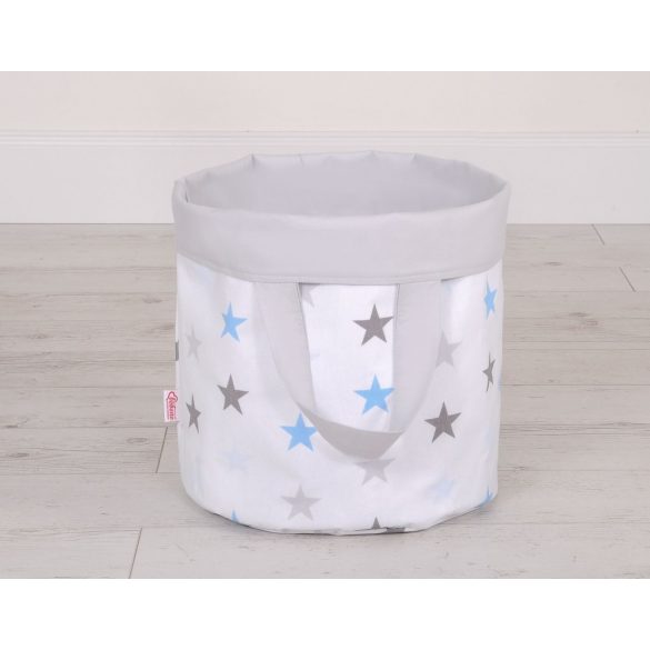 Prémium Kifordítható Játéktároló - L - Szürke - Kék csillagok