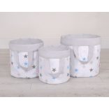 Prémium Kifordítható Játéktároló - L - Szürke - Kék csillagok