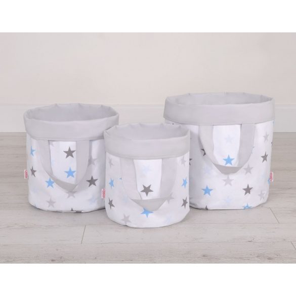 Prémium Kifordítható Játéktároló - M - Kék csillagok