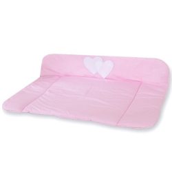   BabyLion Prémium Textil pelenkázó lap - Rózsaszín - Szivecske