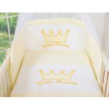 BabyLion Prémium 5 részes ágyneműhuzat szett - Little Princess - Citromsárga