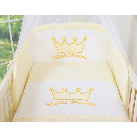 BabyLion Prémium 5 részes ágyneműhuzat szett - Little Princess - Citromsárga