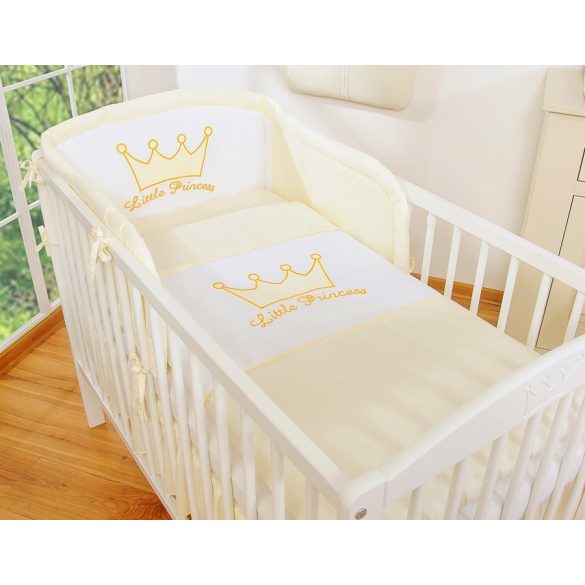 BabyLion Prémium 5 részes ágyneműhuzat szett - Little Princess - Citromsárga