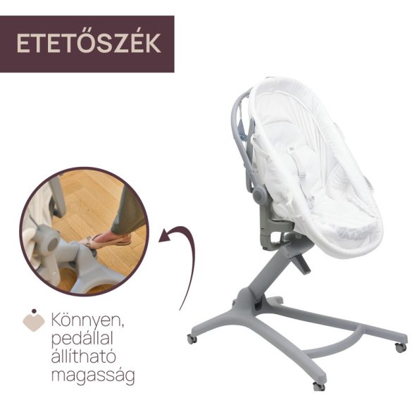 Baby Hug PRO 5in1 bölcső-etetőszék-szék 0-15 kg , 0-3 év