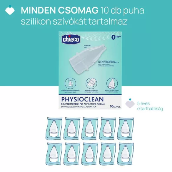PhysioClean 10 db-os szett szívósípos orrszívóhoz szilikon