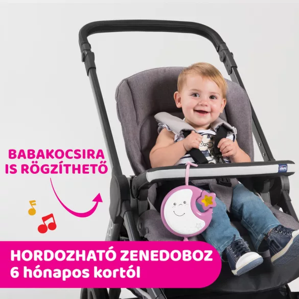 Next 2 Dreams zenélő forgóka - éjszakai fény rózsaszín