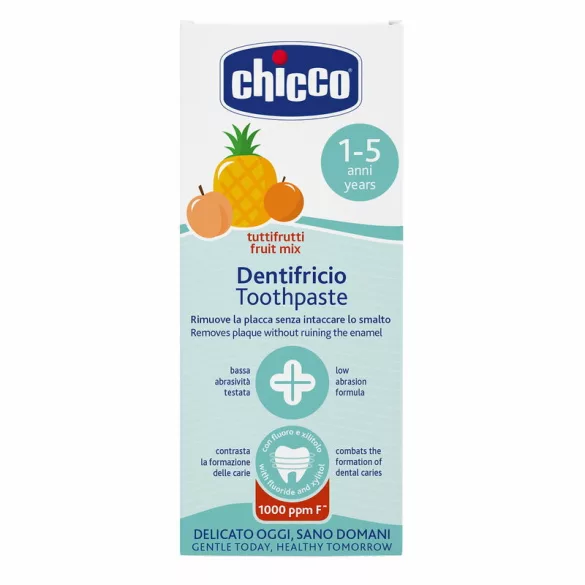 Vegyes gyümölcs ízű fogkrém 50 ml fluoridos xilittel Tuttifrutti 1-5 éves korra