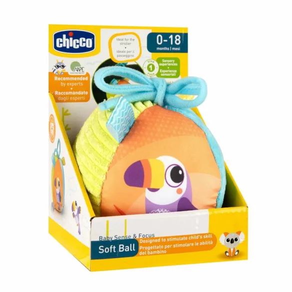 Soft Ball puha csörgős textil labda babakocsi-játék