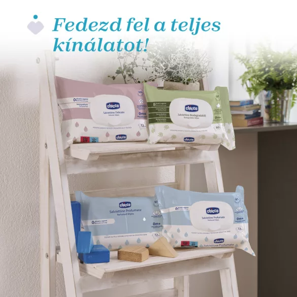 Törlőkendő illatos lótuszvizes 16 db érzékeny bőrre 97% víz