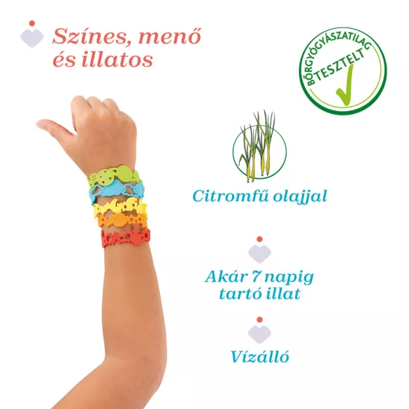 Illatosított szilikon karkötő 5 db citronella olajjal