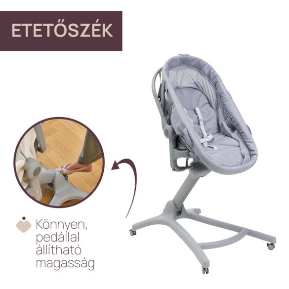 Baby Hug PRO 5in1 kiságy-etetőszék-szék 0-15 kg , 0-3 év