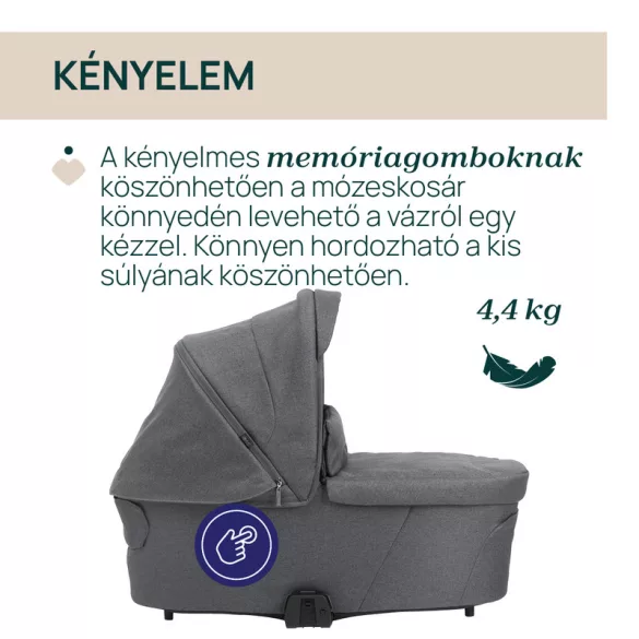 Flexi mózeskosár - csak szettben kapható a Bellagio babakocsihoz Kory Plus hordozóval