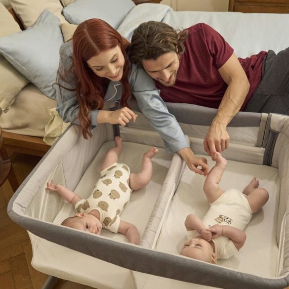 Next2me Twins iker babaágy felnőttágy mellé is rögzíthető, 0-6 hó