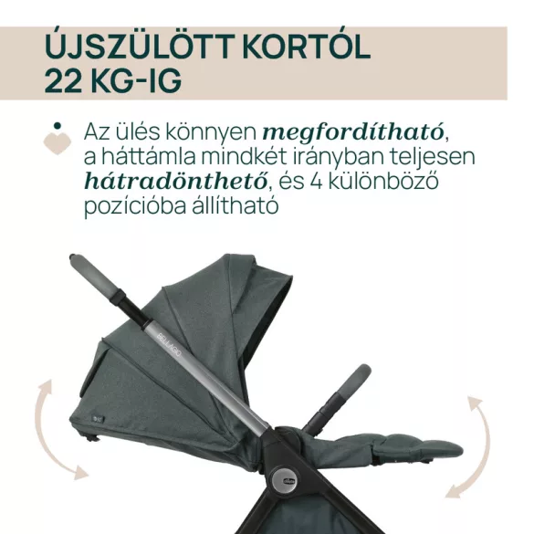 BELLAGIO babakocsi önzáródással Trió rendszerhez 22 kg-ig