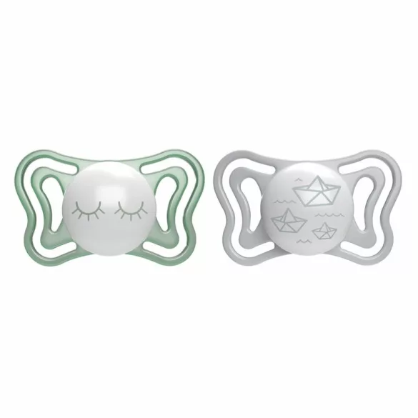 Physio Forma® Light Glow 16-36hó éjszakai cumi 2db foszforeszkálós karimával