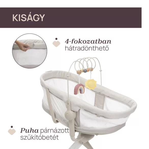 Baby Hug Armonia 4in1 bölcső-asztali szék 0 - 15 kg, 0- 36 hó