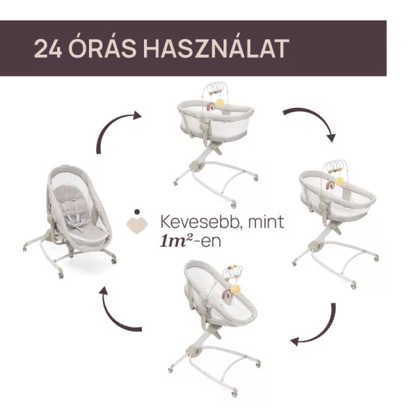 Baby Hug Armonia 4in1 bölcső-asztali szék 0 - 15 kg, 0- 36 hó