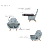 CHILDHOME Evolu 2 Etetőszék - Fa/Menta